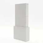 Cărucior extensibil în melamină albă cu pori deschisi Columbus Viadurini