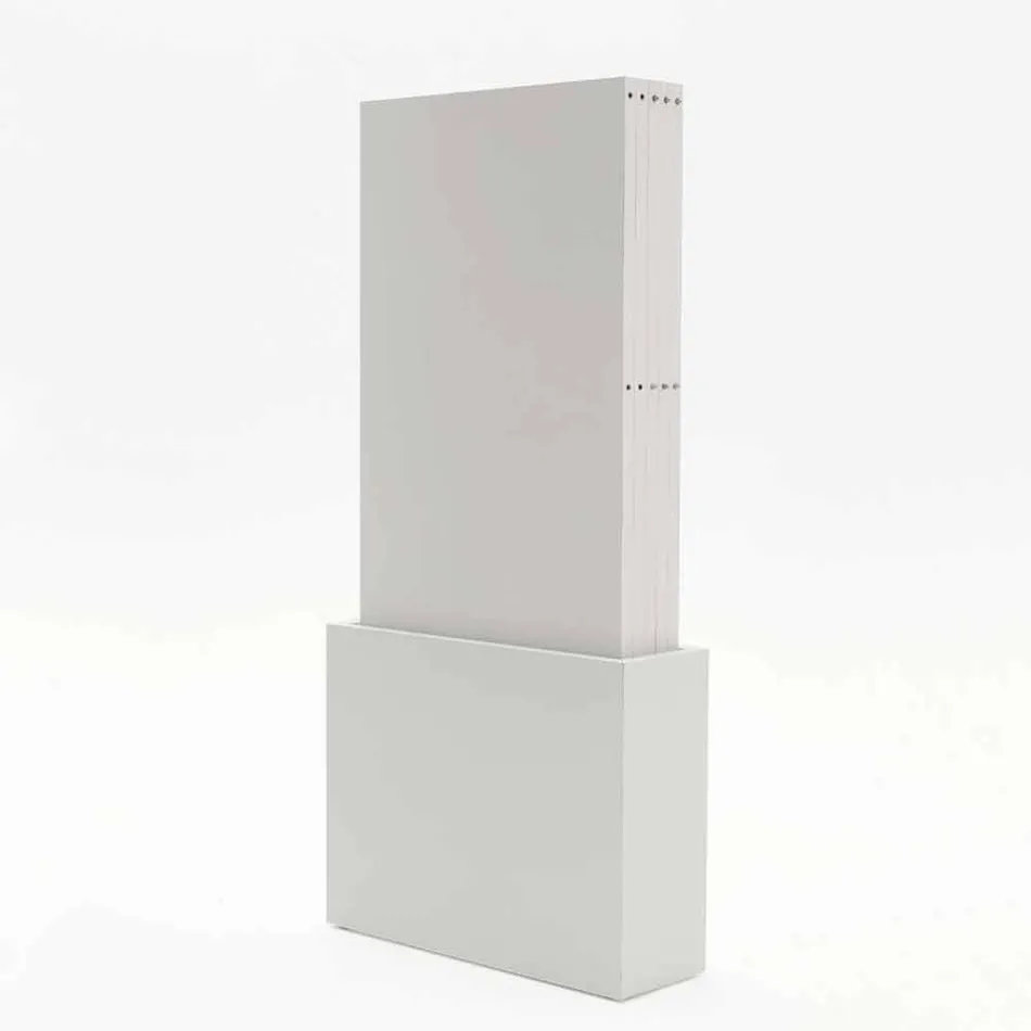 Cărucior extensibil în melamină albă cu pori deschisi Columbus Viadurini