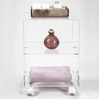 Cărucior cu obiecte cu roți din plexiglas Made in Italy - Rudolf Viadurini