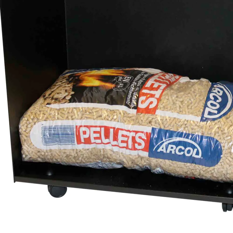 Carucior metalic pentru saci cu peleti cu roti Made in Italy - Pinguino Viadurini