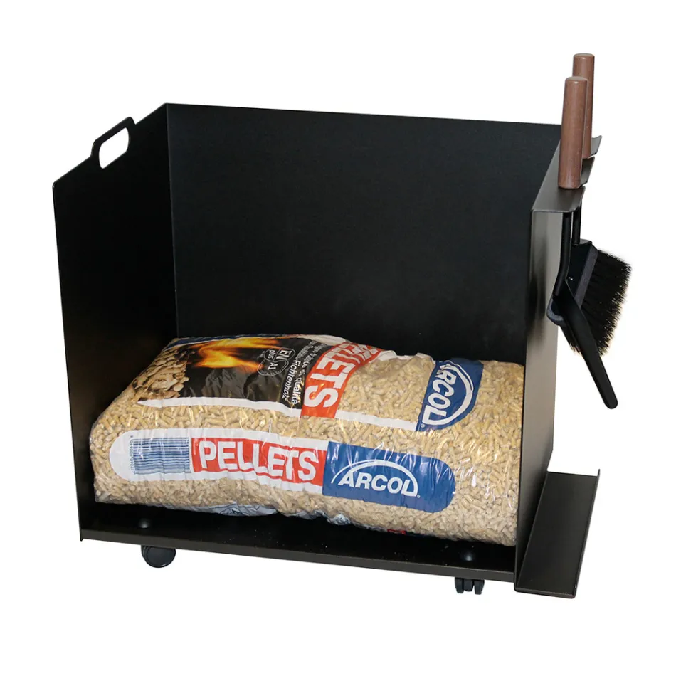 Carucior metalic pentru saci cu peleti cu roti Made in Italy - Pinguino Viadurini