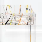 Cărucior pentru alimente din plexiglas transparent Made in Italy - Galatius Viadurini