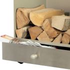 Cărucior din lemn cu sertar și roți Made in Italy - Alpaca Viadurini