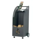 Carucior metalic lemn cu raft si 4 roti Made in Italy - Geco Viadurini