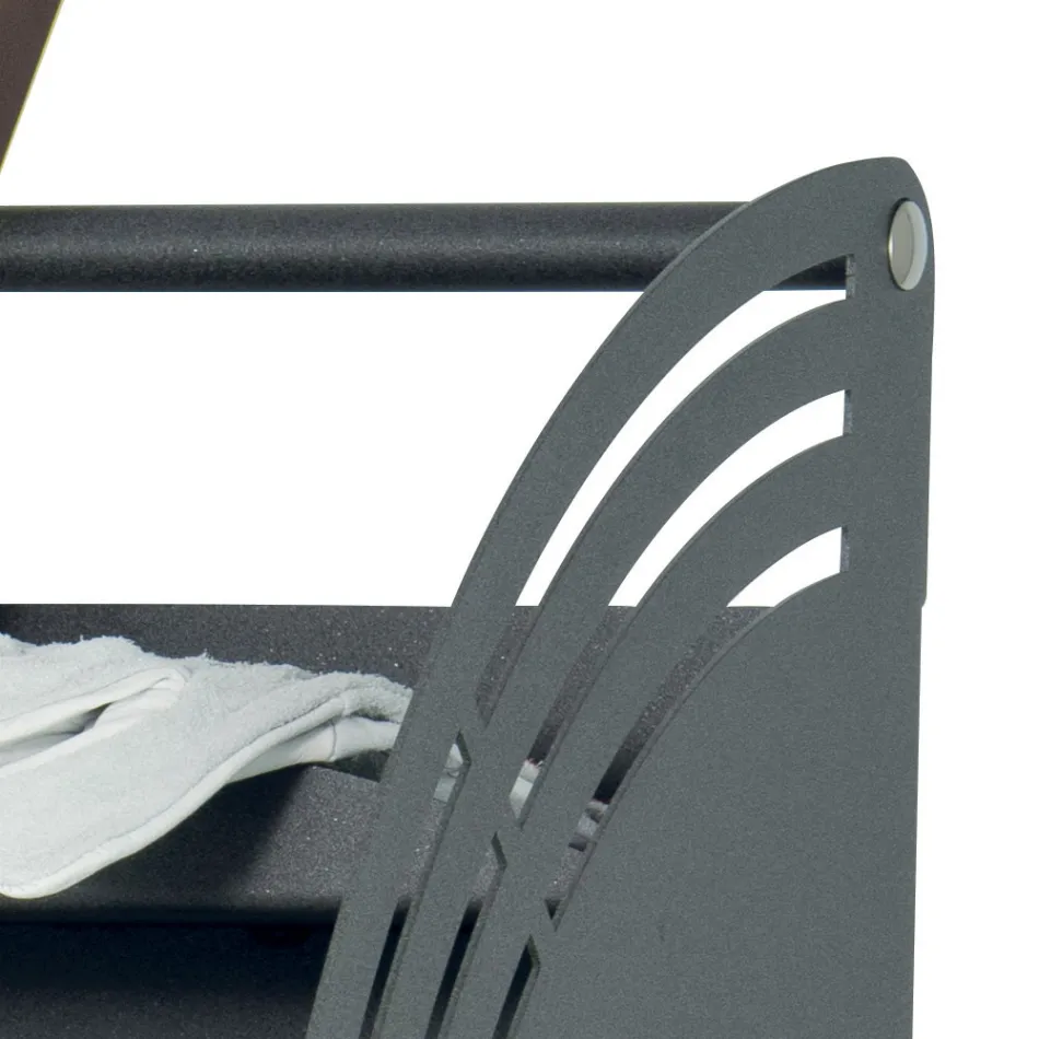 Carucior metalic lemn cu raft si 4 roti Made in Italy - Geco Viadurini