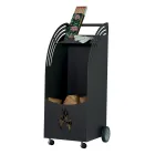 Carucior metalic lemn cu raft si 4 roti Made in Italy - Geco Viadurini