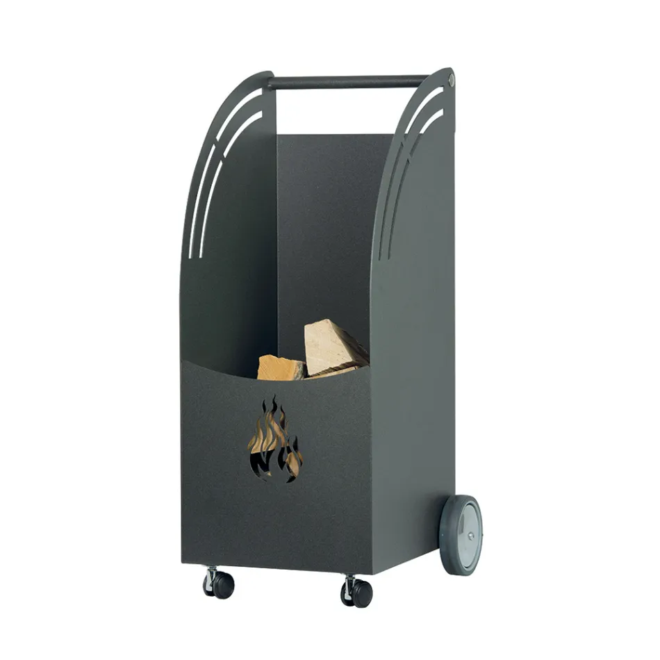 Carucior din lemn metalic cu 4 roti Made in Italy - Buburuza Viadurini