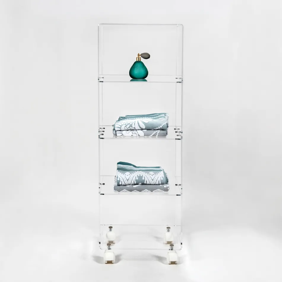 Carucior de depozitare bucatarie din plexiglas Made in Italy - Ercolano Viadurini