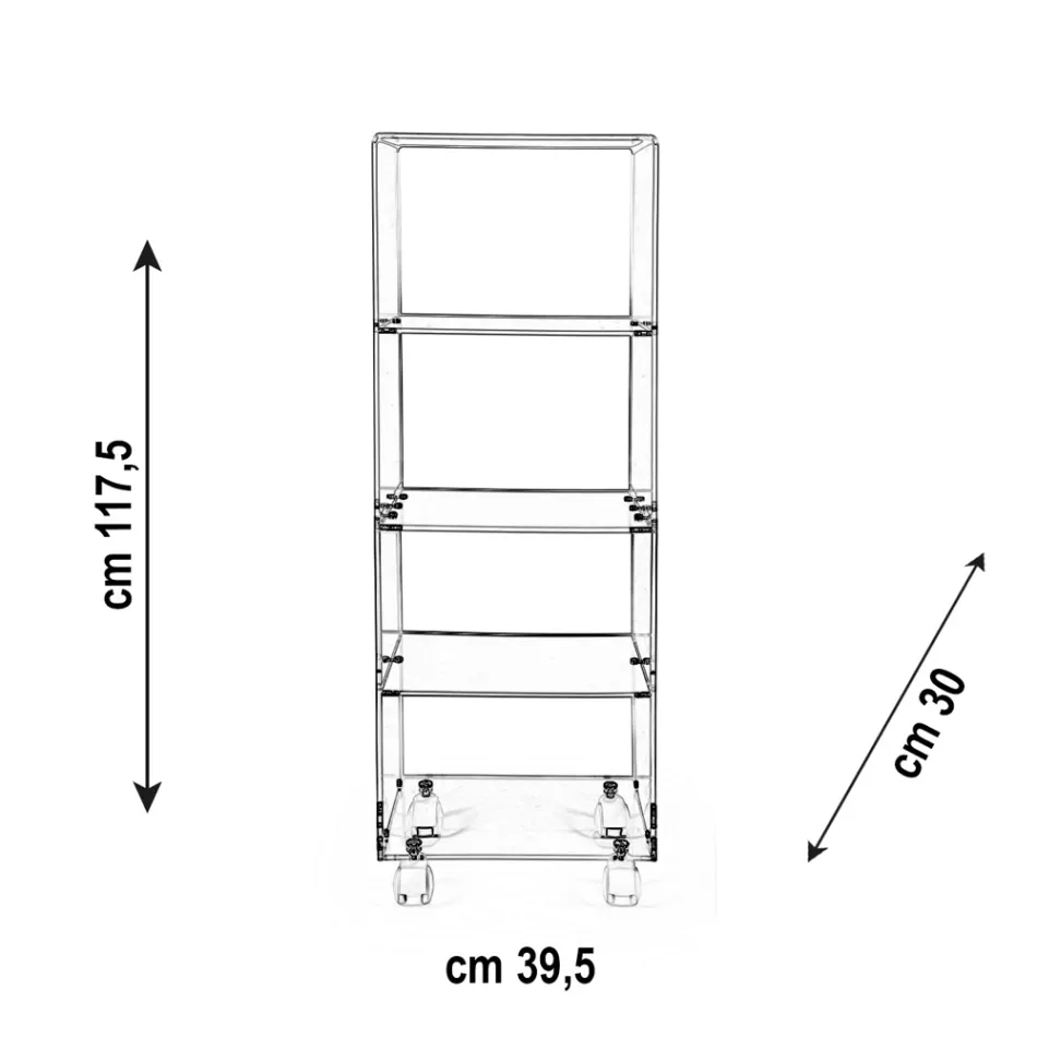Carucior de depozitare bucatarie din plexiglas Made in Italy - Ercolano Viadurini