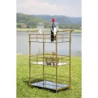 Cărucior alimentar cu structură de fier Finisaj auriu - Viviana Viadurini