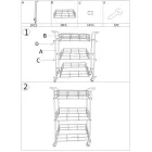 Cărucior alimentar cu structură de fier Finisaj auriu - Viviana Viadurini