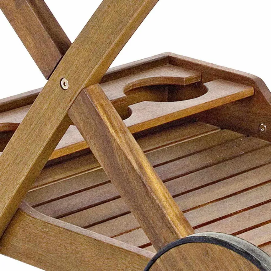 Cărucior pentru mâncare de grădină în Lemn de Salcâm Design - Roxen Viadurini