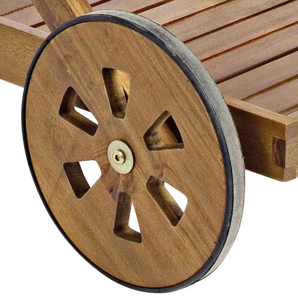 Cărucior pentru mâncare de grădină în Lemn de Salcâm Design - Roxen Viadurini