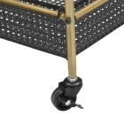 Cărucior pentru alimente din fier cu structură în finisaj auriu - elegant Viadurini