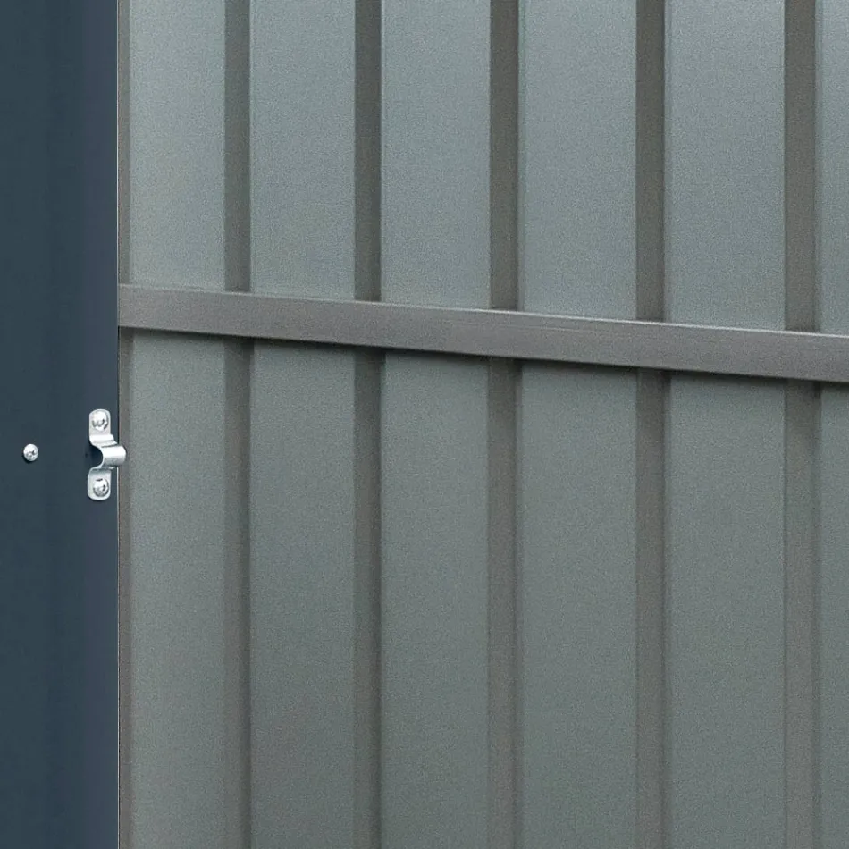 Magazin de grădină din tablă antracit cu uşă cu balamale - Cucciolo Viadurini