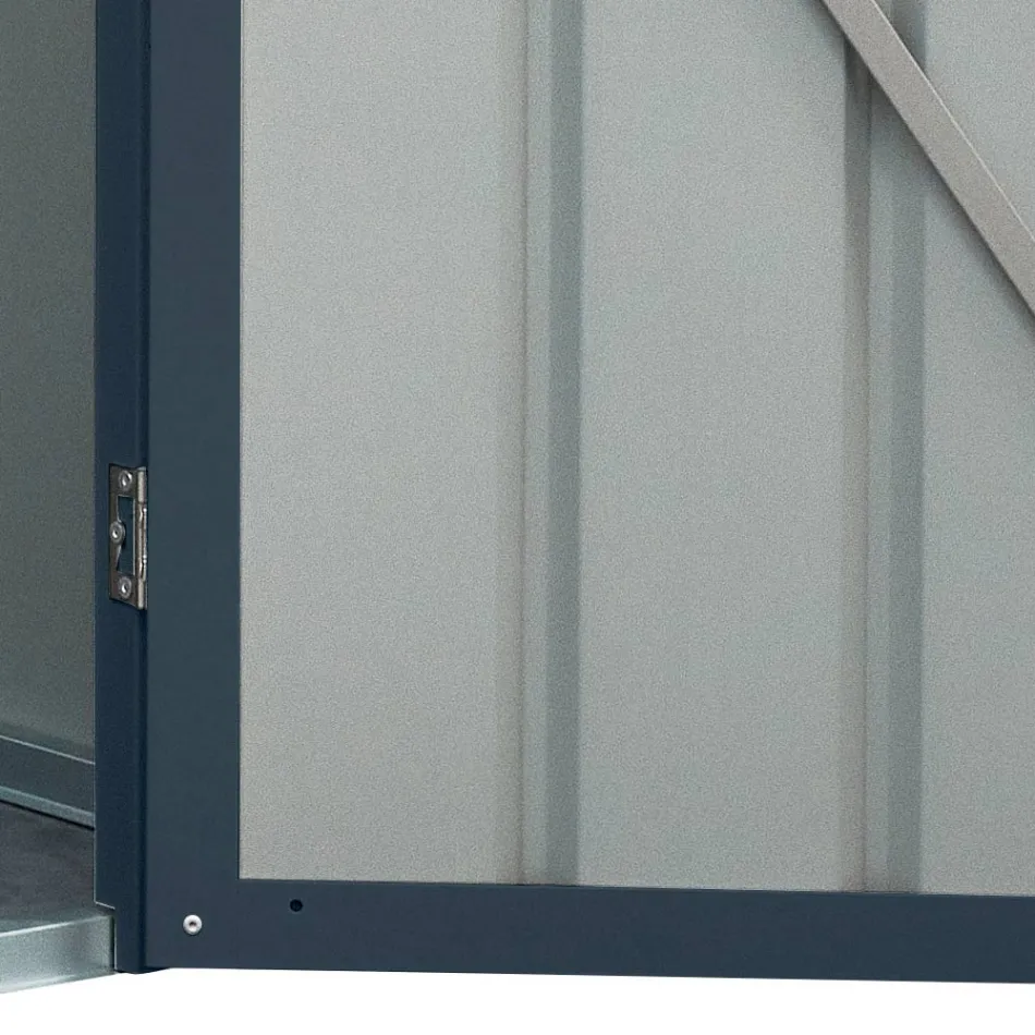 Magazin de grădină din tablă antracit cu uşă cu balamale - Cucciolo Viadurini