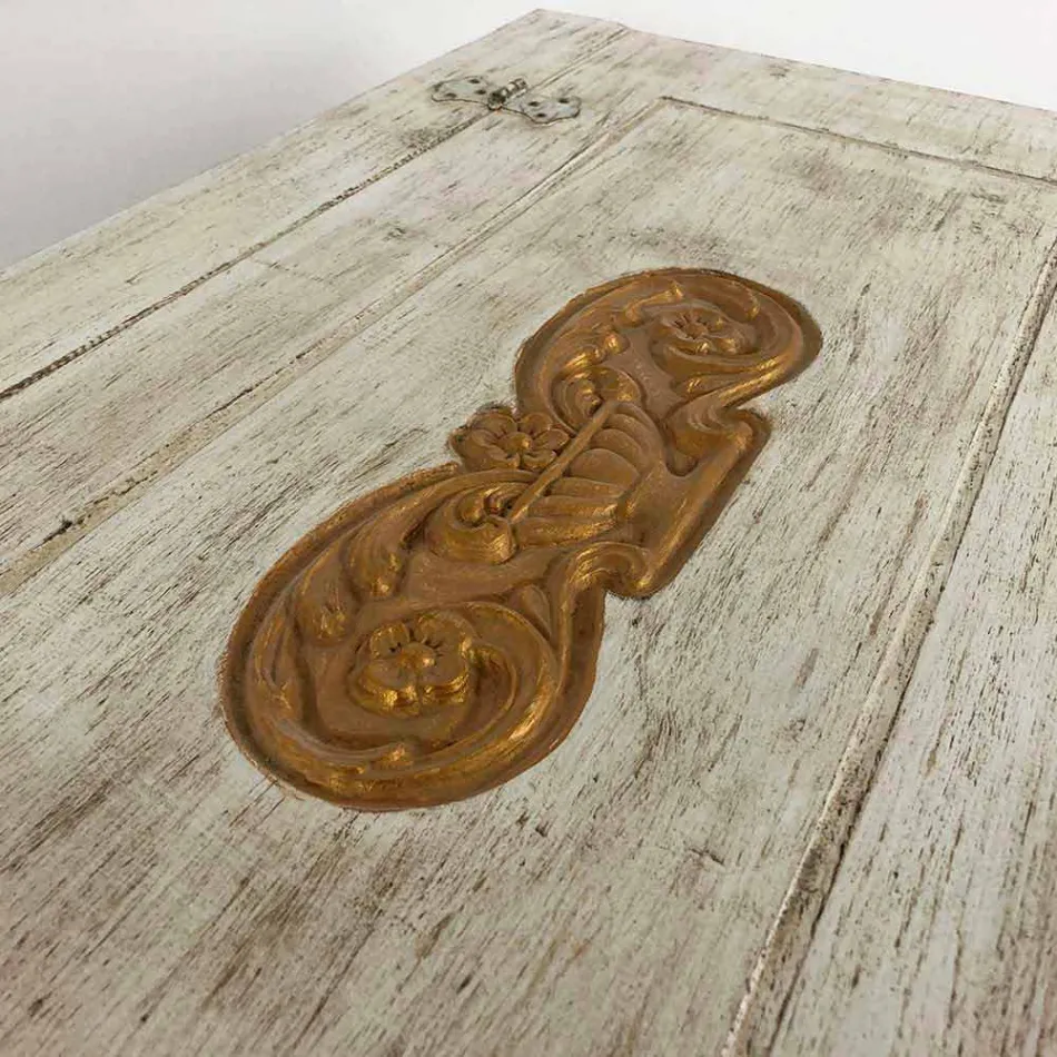 Piept realizat manual din lemn masiv cu profile de aur fabricat în Italia - Caio Viadurini