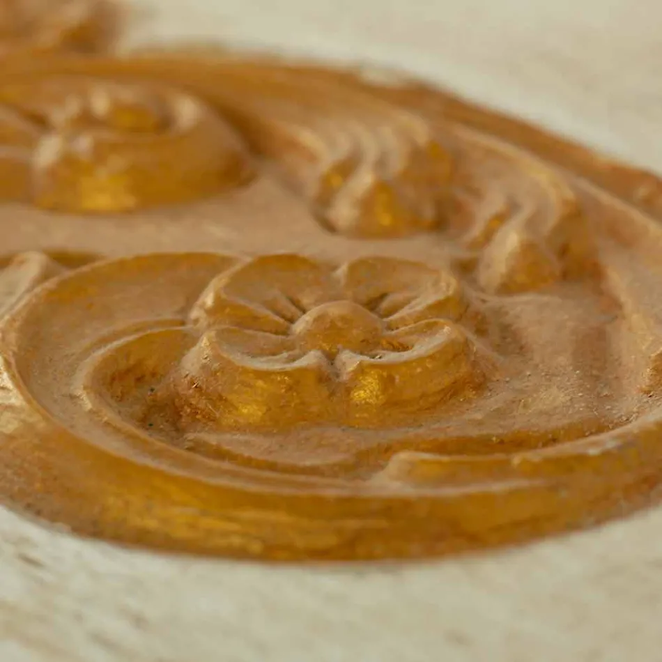 Piept realizat manual din lemn masiv cu profile de aur fabricat în Italia - Caio Viadurini