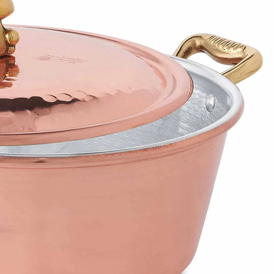 Caserolă și capac din cuptor conic, conservat manual, 28 cm - Marialuna Viadurini