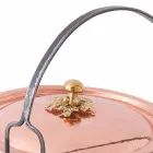 Caserola din cupru cositorit manual, capac și mâner arcuit 26 cm - Mariagiu Viadurini