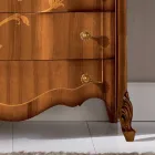 Comoda cu 7 sertare din lemn de nuc incrustat Made in Italy - Commodus Viadurini