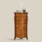 Comoda cu 7 sertare din lemn de nuc incrustat Made in Italy - Commodus Viadurini