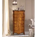 Comoda cu 7 sertare din lemn de nuc incrustat Made in Italy - Commodus Viadurini