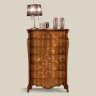 Comoda cu 7 sertare din lemn de nuc incrustat Made in Italy - Commodus Viadurini