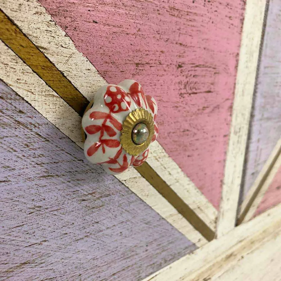 Comodă din lemn fabricată manual cu sertare colorate Made in Italy - Brighella Viadurini