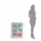 Comodă din lemn fabricată manual cu sertare colorate Made in Italy - Brighella Viadurini