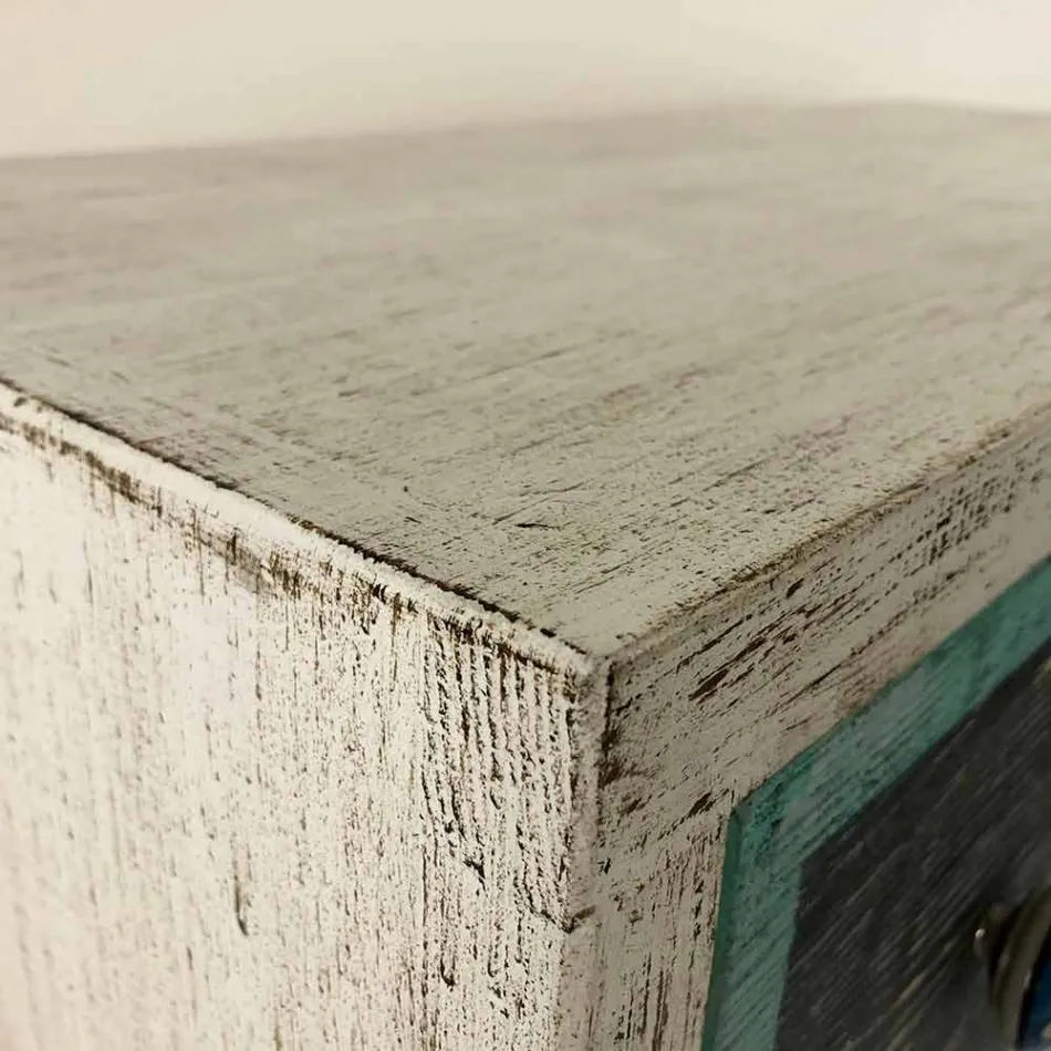 Comodă artizanală din lemn de brad cu 3 sertare Made in Italy - Maimuță Viadurini