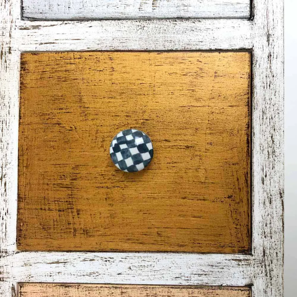 Comodă artizanală din lemn masiv cu 9 sertare Made in Italy - Pierrot Viadurini