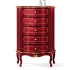 Comodă pentru dormitor cu 5 sertare clasice din lemn Made in Italy - Leonor Viadurini