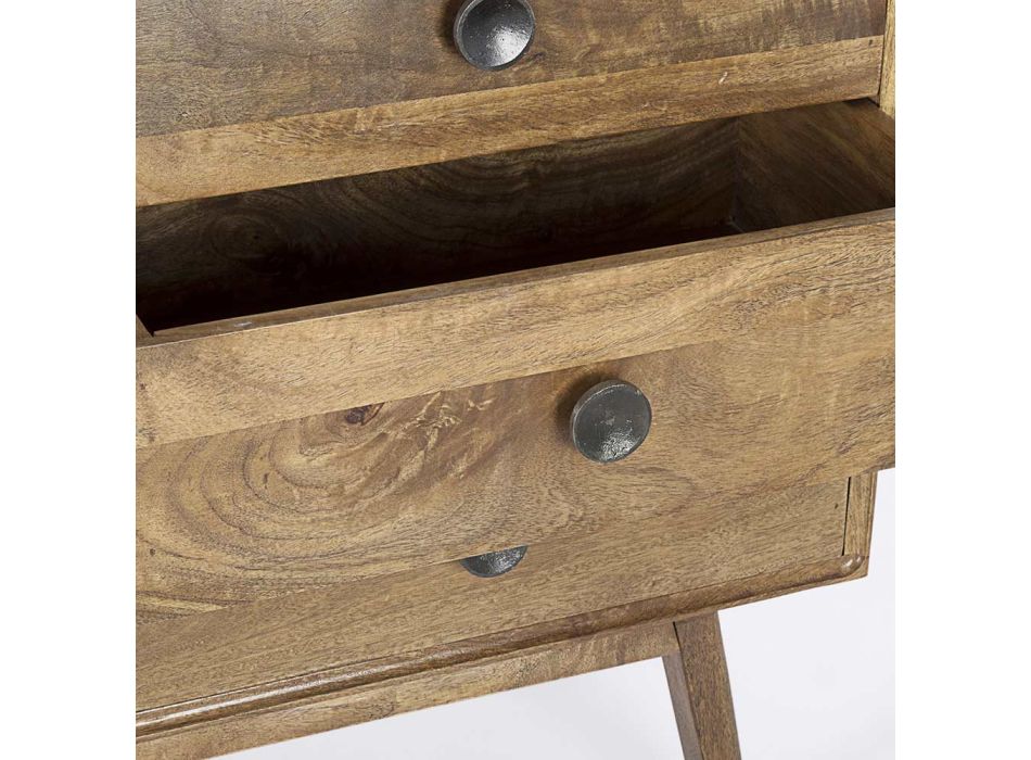 Comodă din lemn de mango cu 6 sertare de design vintage - Desiderio Viadurini