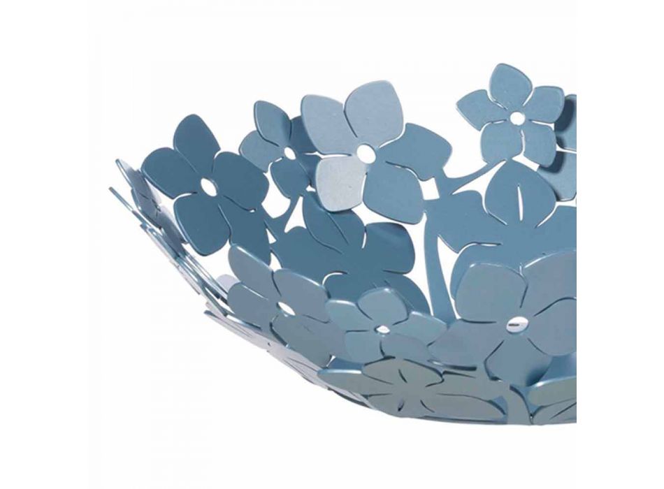 Piesa centrală cu flori în fier, alb sau albastru - Marken Viadurini