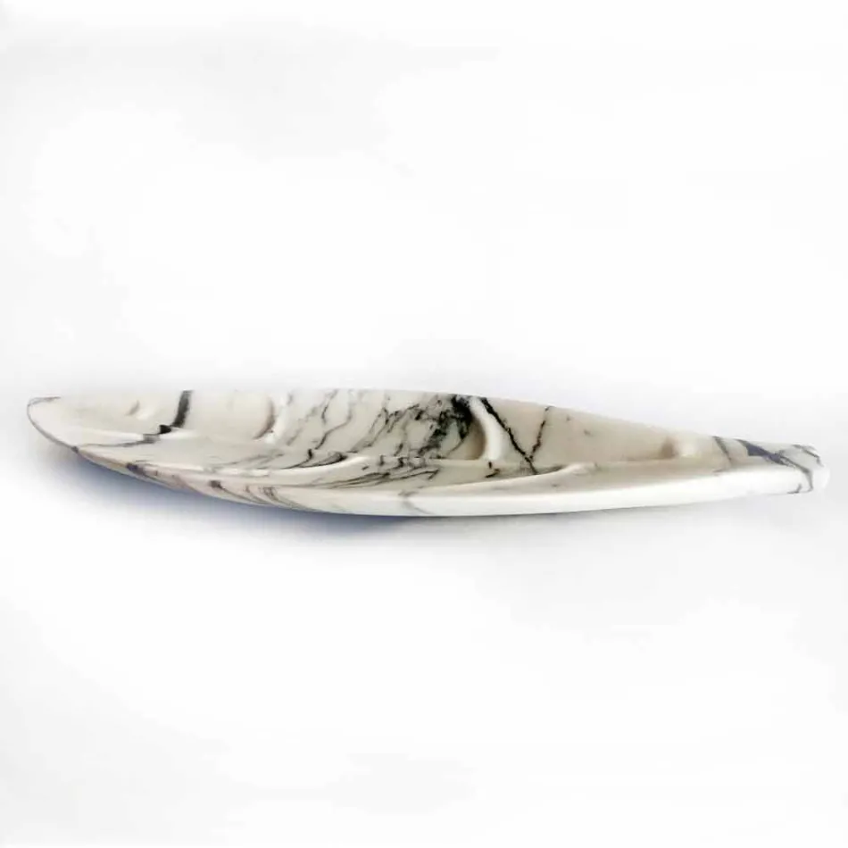 Piesa centrala din marmura Arabescato cu forma de frunza Made in Italy - Treviso Viadurini