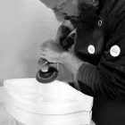 Piesa centrala din marmura Arabescato cu forma de frunza Made in Italy - Treviso Viadurini