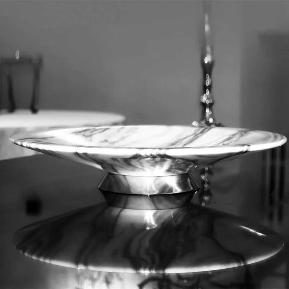 Piesa centrala in marmura si metal Brezza della Versilia Made in Italy - Amabile Viadurini