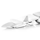 Piesa centrala liniara cu inimi metalice argintii Design italian - Arlan Viadurini