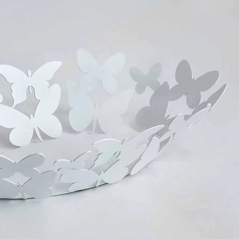 Piesa centrală modernă, ovală, din fier alb sau bej, fabricată în Italia - Leiden Viadurini