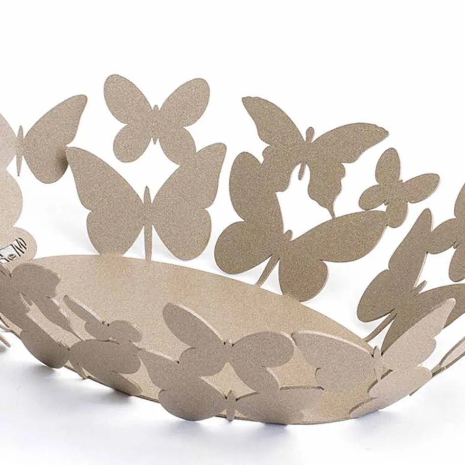 Piesa centrală modernă, ovală, din fier alb sau bej, fabricată în Italia - Leiden Viadurini