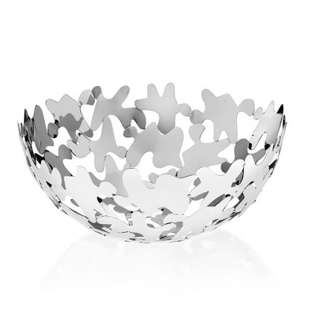 Piesa centrala rotunda Design contemporan Metal argintiu decorat - Cordoba Viadurini