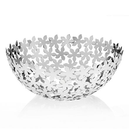 Piesa centrala din metal argintiu Semisfera Decoratiuni de flori de lux - Terraceo Viadurini