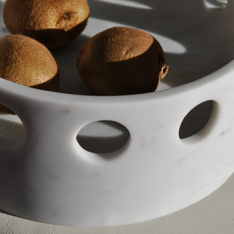 Piesa centrală din marmură satinată/Tavă de buzunar Fabricată în Italia - Hinata Viadurini