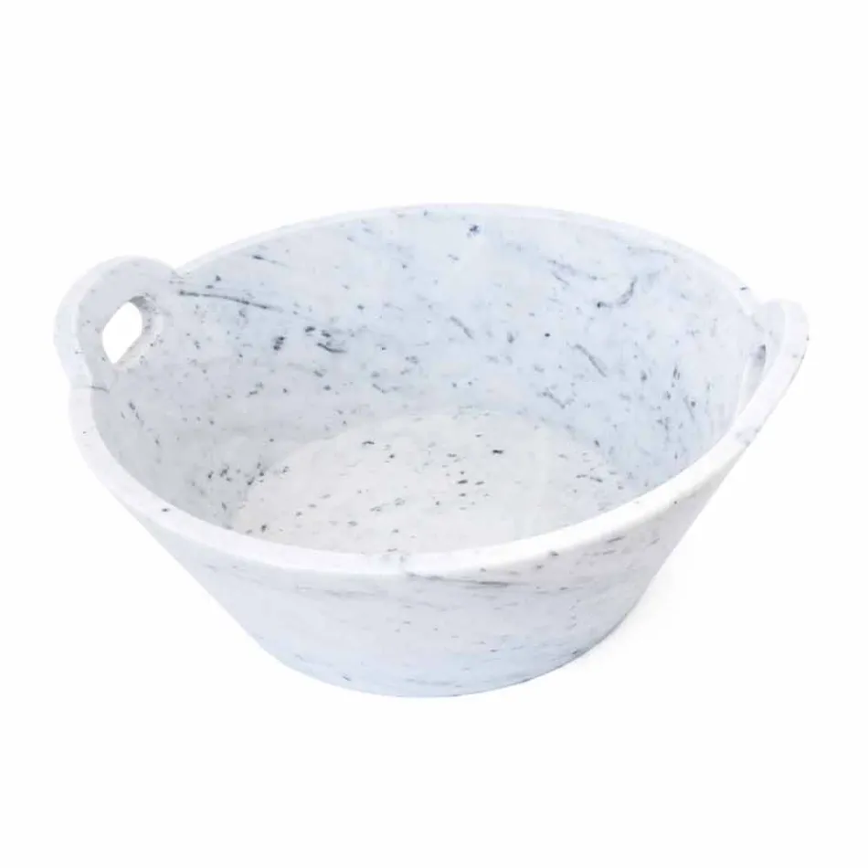 Coș în marmură albă de Carrara de design italian de lux - Tinozzo Viadurini