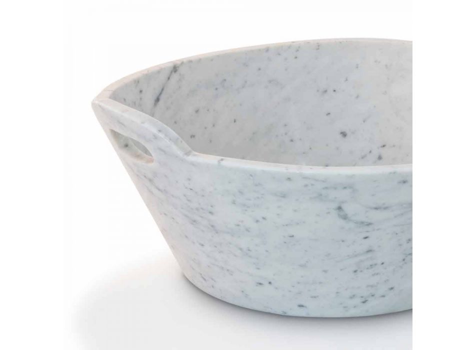 Coș în marmură albă de Carrara de design italian de lux - Tinozzo Viadurini