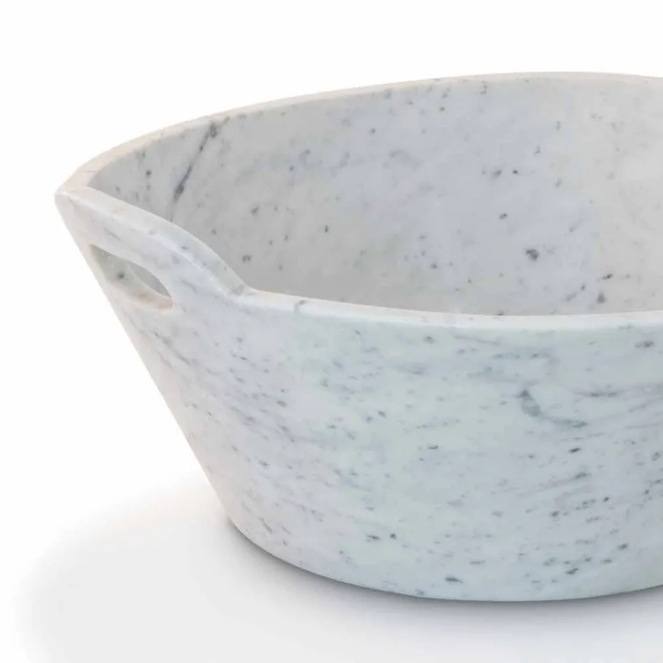 Coș în marmură albă de Carrara de design italian de lux - Tinozzo Viadurini