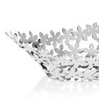 Coș de pâine din metal argintiu Decor de flori cu design de lux - Terraceo Viadurini