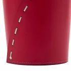 Coș de hârtie pentru deșeuri din piele pentru biroul Servus, realizat manual în Italia Viadurini