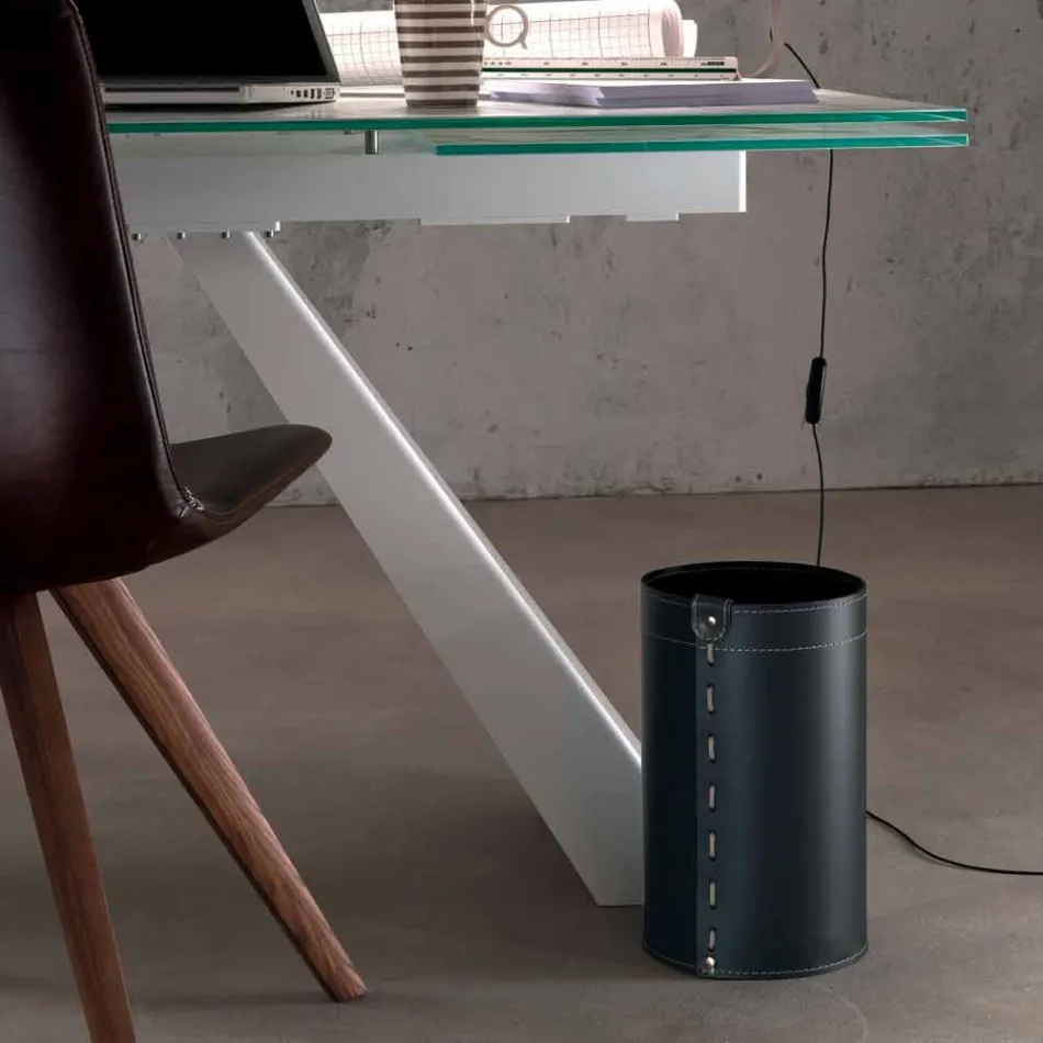 Deșeuri de coș de hârtie din piele manuală regenerată Battista Viadurini